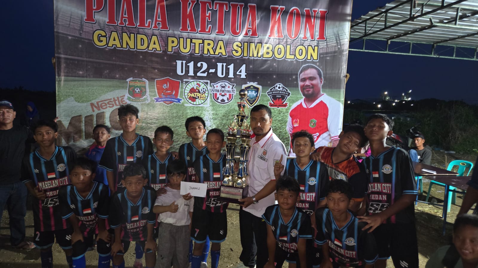 Tim Sepak Bola SSB Marelan United City U 12 Juara 1 Piala Ketua Koni Medan Labuhan.