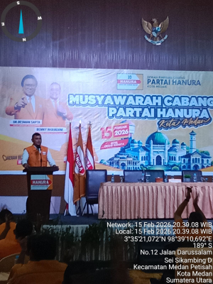 Janses Simbolon SE Terpilih Secara Aklamasi Pimpin Hanura DPC Kota Medan Periode 2025-2030